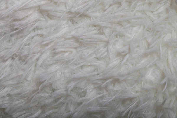 Top view on texture of white artificial fur for background — Stock Photo, Image