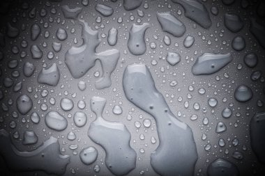 bir renk arka plan üzerinde Su damlacıkları. gri. sığ derinliği bes