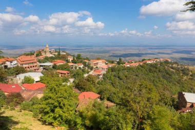 Eski Gürcü kasabaya Sighnaghi görüntüleyin. City of Love. Gürcistan