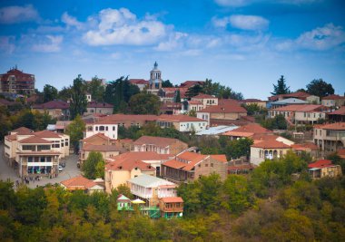 Eski Gürcü kasabaya Sighnaghi görüntüleyin. City of Love. Gürcistan. 