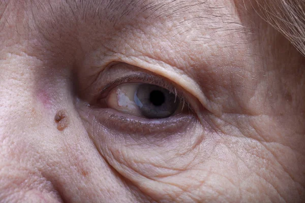 Teil des Porträts einer älteren Frau. Augen — Stockfoto