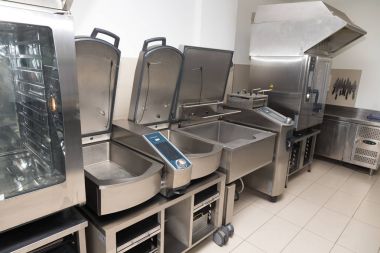 Profesyonel mutfak çelik ekipmanları gıda hazırlama 