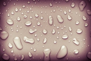 Bir renk arka plan üzerinde Su damlacıkları. Gri. Tonda