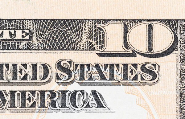 Makrodetails der Dollar-Banknoten aus der Nähe — Stockfoto