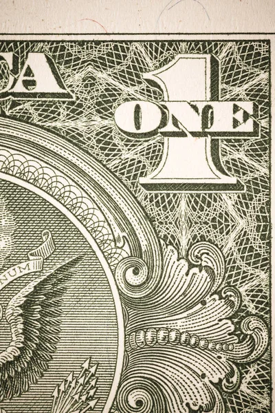 Zavřete makro detail dolar peníze bankovek. Tónovaný — Stock fotografie