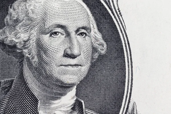 Nauwe tot george washington op een dollarbiljet portret — Stockfoto