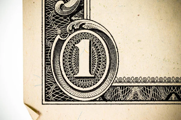 Zavřete makro detail dolar peníze bankovek. Tónovaný — Stock fotografie
