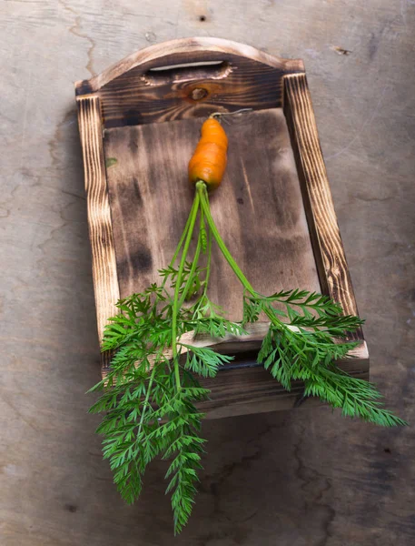 Frisches Gemüse und Kräuter auf einer hölzernen rustikalen Textur für — Stockfoto