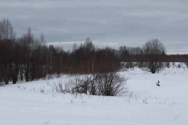 Winterliche russische Provinzlandschaft — Stockfoto