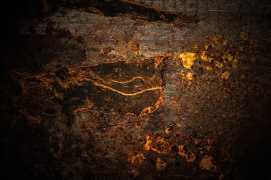 Sırt için eski metal desenli yüzeydeki pasın soyut deseni