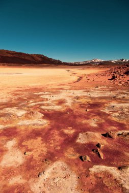 İzlanda 'nın çok renkli güzel bahar manzarası