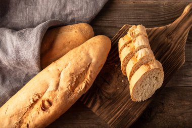 Rustic composition with a rough linen napkin