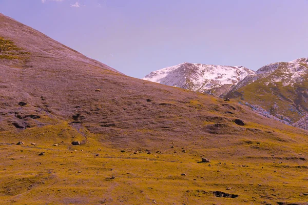Schreckliche Berge Der Nähe Des Dorfes Ushguli Svaneti Georgien Getönt — Stockfoto