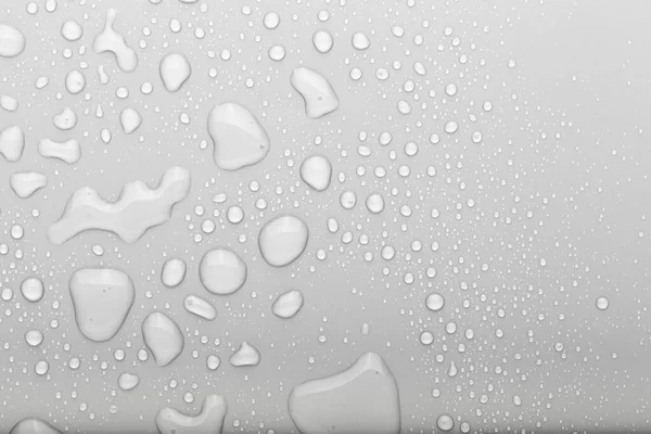 Wassertropfen Auf Einem Farbigen Hintergrund Selektiver Fokus Grau — Stockfoto