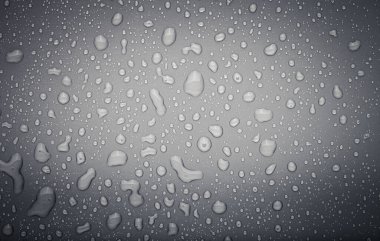 Renkli arka planda bir damla su. Gri. Ayarlanmış.