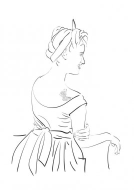 Genç kız pin-up. Portre.