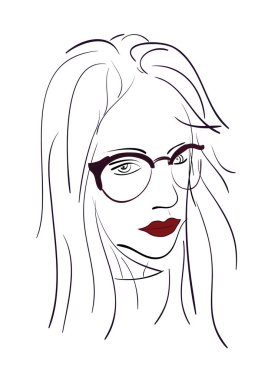 Genç kız gözlük takıyor. Portre.