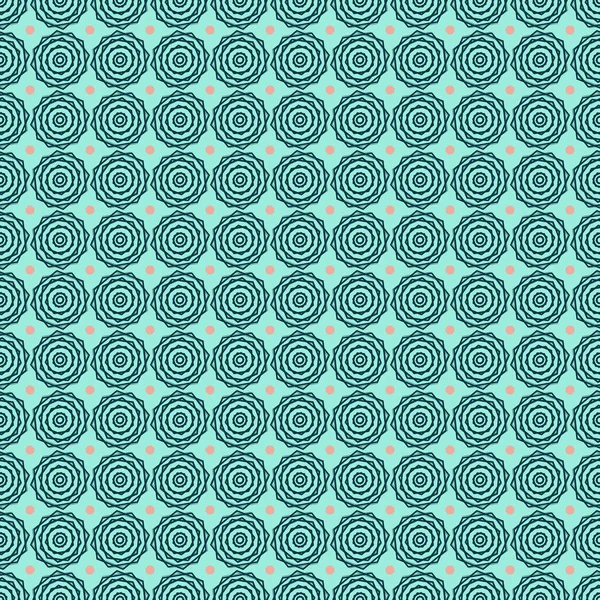 Modèle sans couture. Arrière-plan abstrait géométrique africaine, arabique bleu-vert turquoise couleur menthe avec un motif décoratif et un motif d'hexagones similaires au soleil et aux cercles, papier d'emballage — Photo