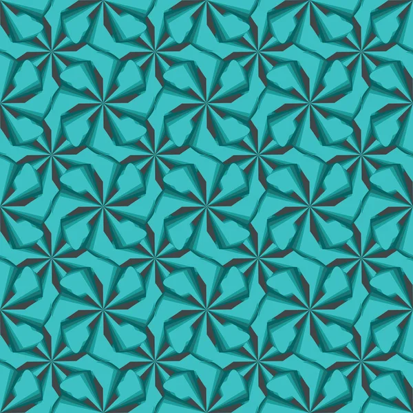 Płynny wzór. Tło abstrakcyjny geometryczny niebiesko-zielony turkusowy kolor mięty z dekoracyjnym wzorem i wzorem ośmiokątnych kręgów podobnych do słońca i papieru do pakowania Kolovrat — Zdjęcie stockowe