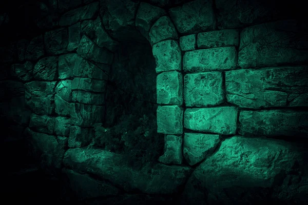 Corredor Terror Miedo Oscuridad Espectacular Cueva Sombría Castillo Alcoba Túnel — Foto de Stock