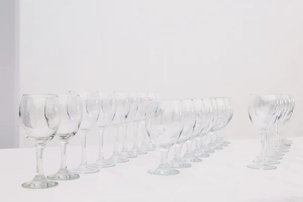 empty glasses on the white table