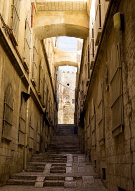 Kudüs, İsrail eski şehrin en boş sokak