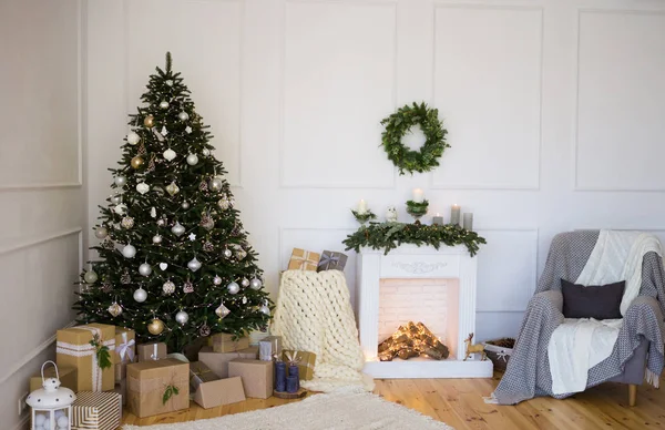 Cozy winter scene home interior — Stock Photo, Image