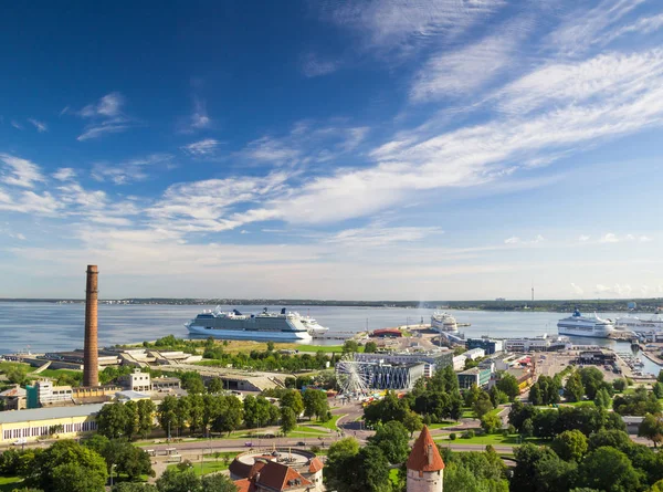 Cruise schepen in de haven van Tallinn, Estland. — Stockfoto