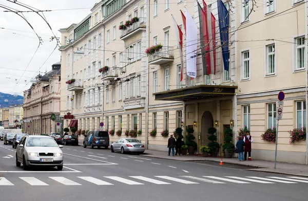 Ulice v moderní části Salsburg — Stock fotografie