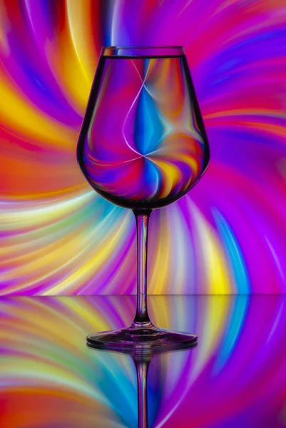 Pattern Distortions Seen Glass Water Still Life — Stock Photo, Image