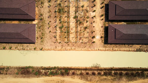 Вид с воздуха на индустриальный парк — стоковое фото