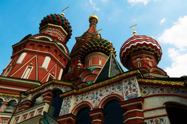 Saint Basils Katedrali Kızıl Meydan Moskova çatı yukarı doğru görünümü