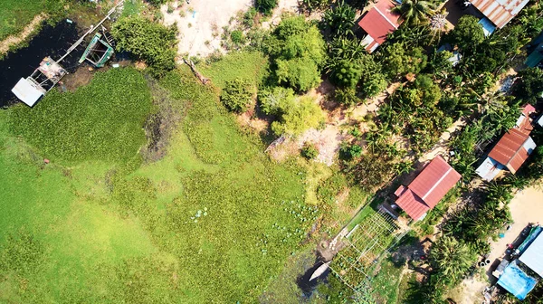 Vue aérienne du village traditionnel de Siem-Reap, Cambodge — Photo