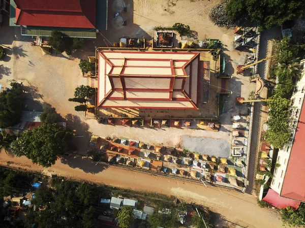 Vue aérienne de la pagode de Phnom Krom — Photo