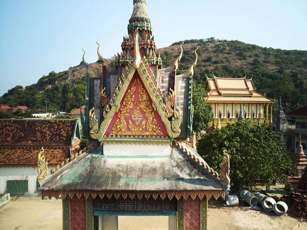 Vista aérea de Phnom Krom pagode — Fotografia de Stock