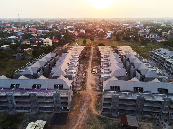 İnşaat binasının havadan görünümü