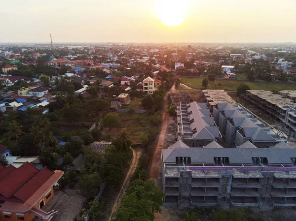 İnşaat binasının havadan görünümü