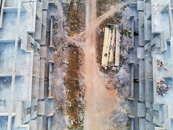 İnşaat binasının havadan görünümü