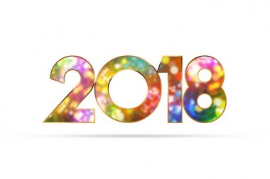 Yazıt 2018, yeni yıl, yılbaşı arka plan, şeker ve altın hediye yayla bir kartpostal. Koyu arka plan.