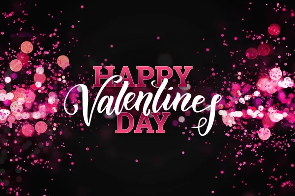 Happy Valentine Day Festive Web Banner Pink Bokeh Lights Волшебный — стоковое фото