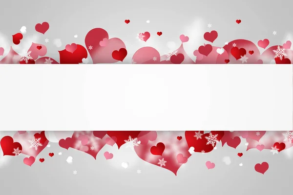 Happy Valentine Day Festive Web Banner Pink Hearts Light Background — Stock Photo, Image