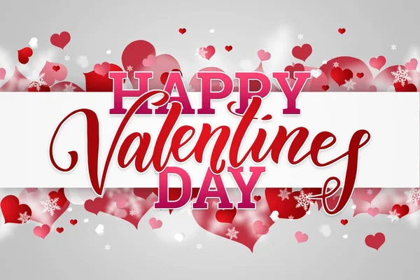 Happy Valentine Day Feestelijke Webbanner Met Roze Hartjes Een Lichte — Stockfoto