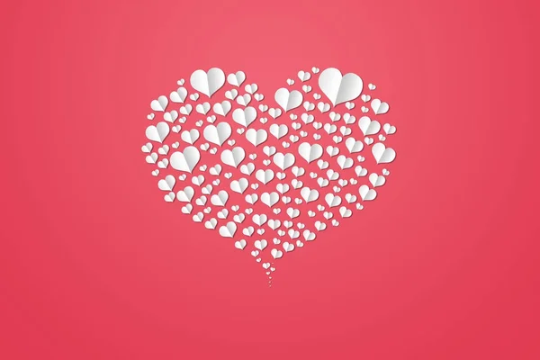 Szczęśliwy Transparent Uroczysty Web Walentynki Walentynki Kompozycja Białych Serduszkami Różowym — Zdjęcie stockowe