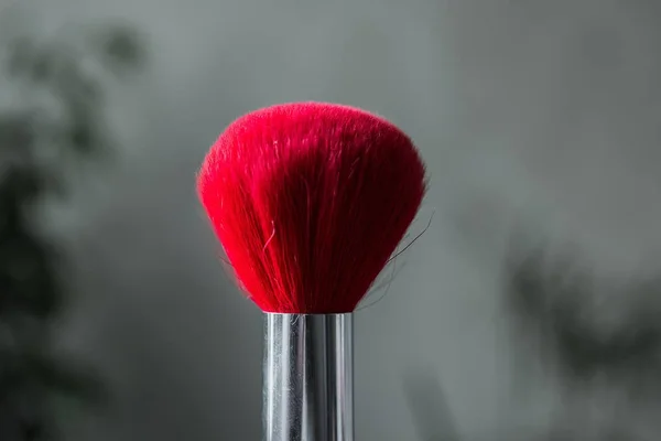 Cepillo Rojo Para Primer Plano Polvo —  Fotos de Stock