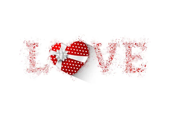 Feliz Día San Valentín Banner Festivo Web Palabra Amor Confeti — Foto de Stock