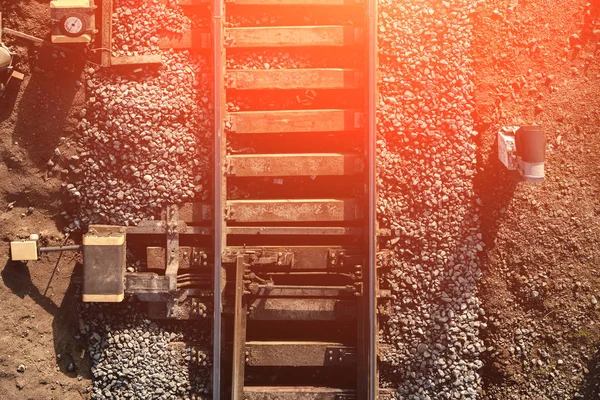 Flechas Ferroviarias Vista Desde Arriba — Foto de Stock