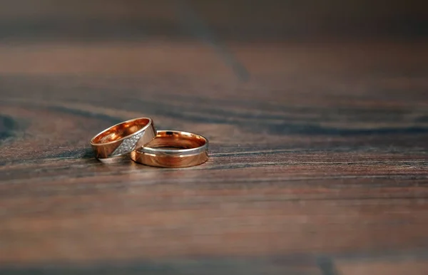 Bruiloft Ringen Een Nieuwe Familie Romaans Huwelijk — Stockfoto