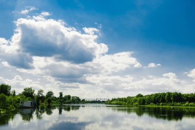 Nehrin Zuari Goa, Hindistan Hint demiryolu Köprüsü'nün panoramik görünüm