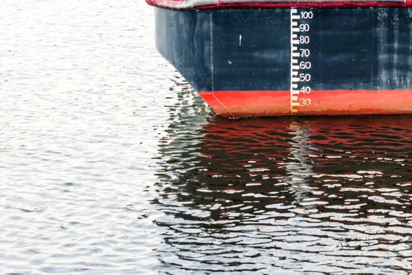 Deslocamento Navio Linha Água Marcado Lado Navio — Fotografia de Stock