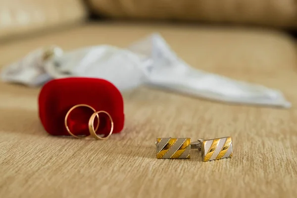 Золотые Обручальные Кольца Романтика Брак Семья — стоковое фото